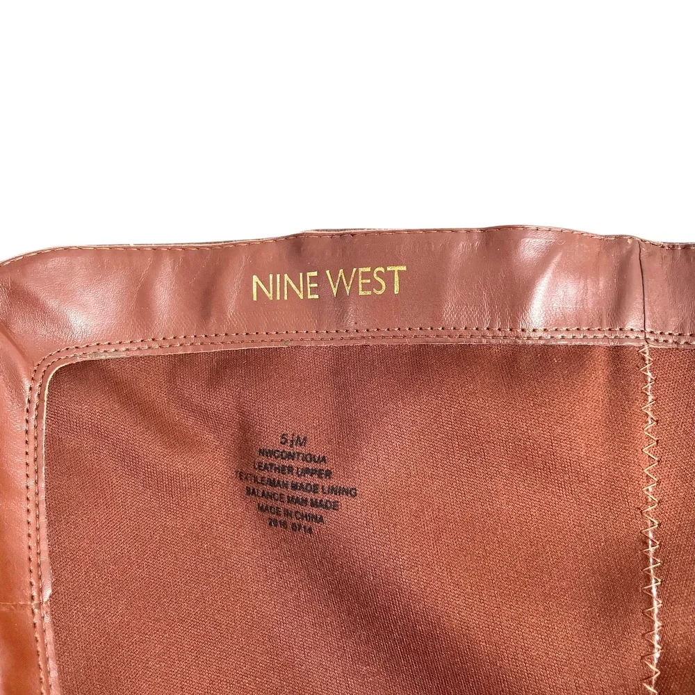 Nine West‎ Contigua leather tall knee riding boots Size 5.5 cognac brown